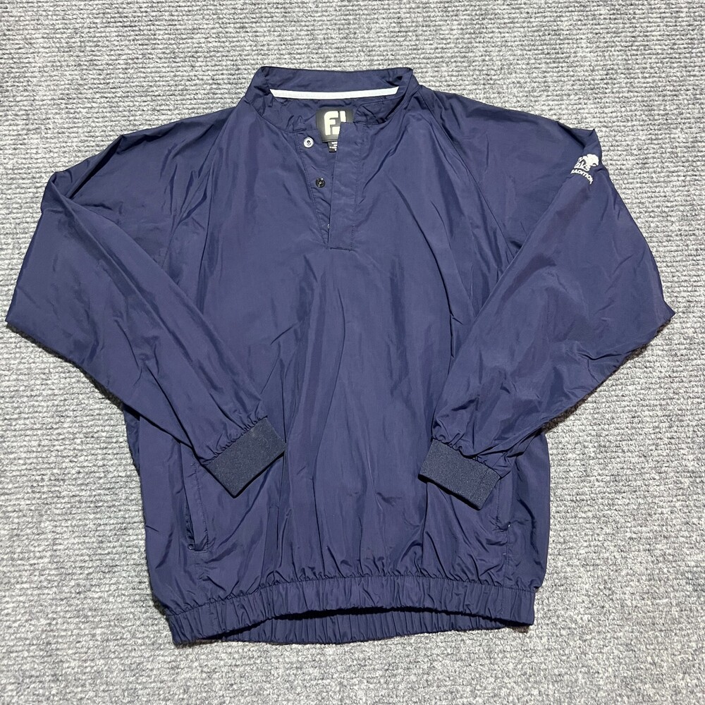 FootJoy Jacket Mens Medium Blue Nylon Pullover Windbreaker Golf Bay Oaks